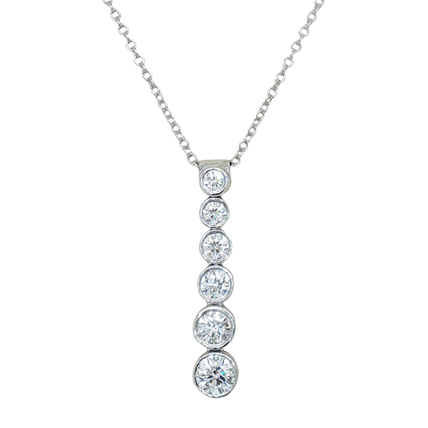 Platinum T&C0. Diamond Jazz Pendant on Chain
